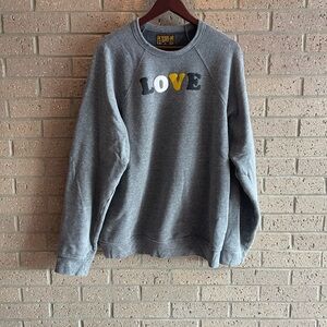 Gray Love Graphic Crewneck Sweatshirt